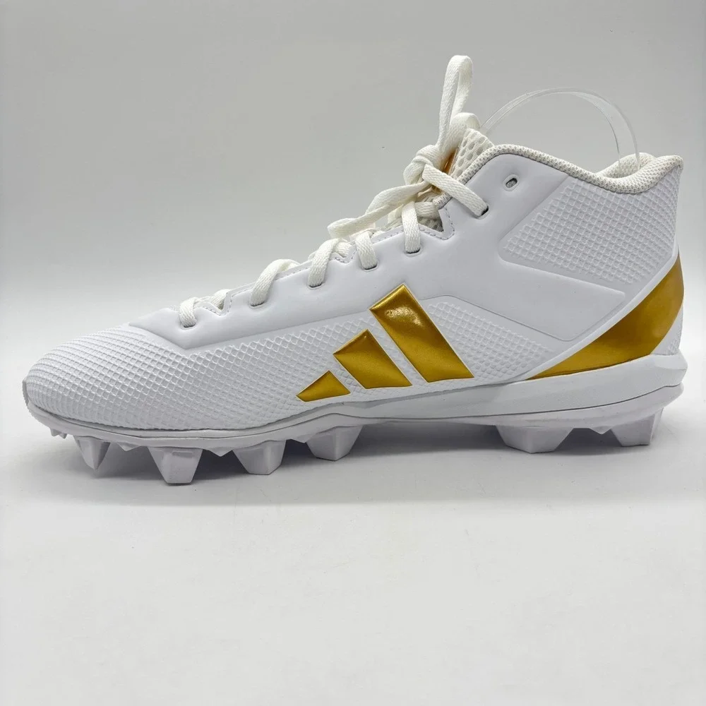 NEW‎ Adidas Football Cleats Mens 11 White Gold Adizero Impact.2 MD Shoes
